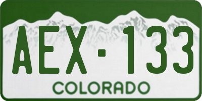 CO license plate AEX133