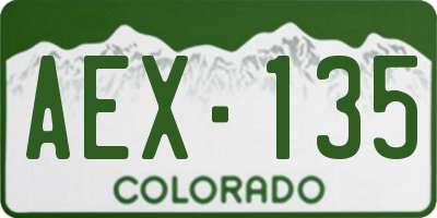 CO license plate AEX135