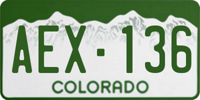 CO license plate AEX136