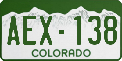 CO license plate AEX138
