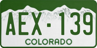 CO license plate AEX139