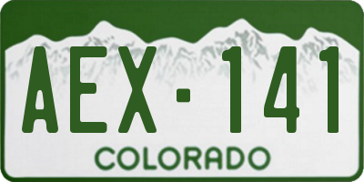 CO license plate AEX141