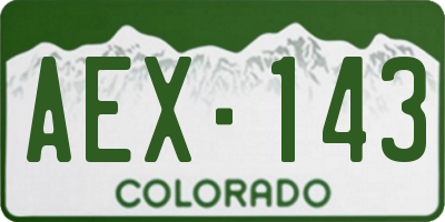 CO license plate AEX143