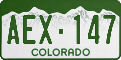 CO license plate AEX147
