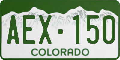 CO license plate AEX150