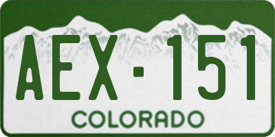 CO license plate AEX151