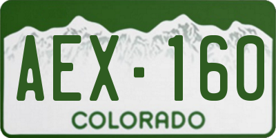CO license plate AEX160