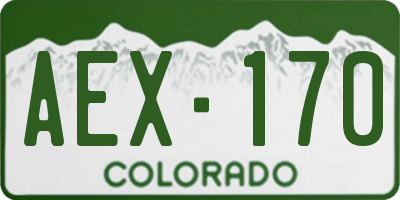 CO license plate AEX170