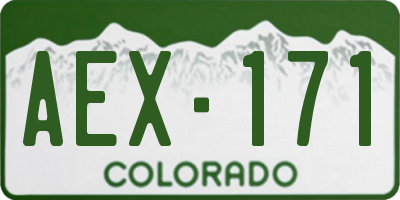 CO license plate AEX171