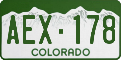 CO license plate AEX178