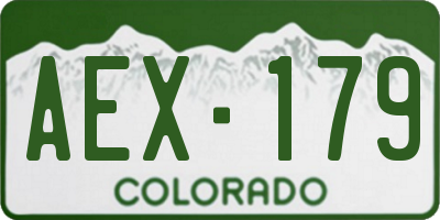 CO license plate AEX179