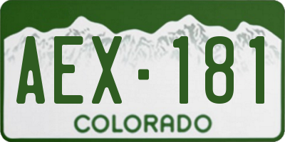 CO license plate AEX181