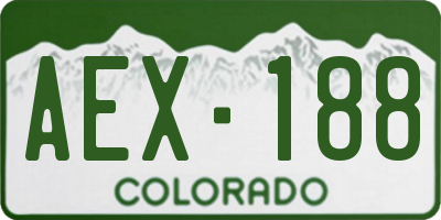CO license plate AEX188