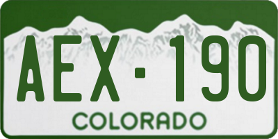 CO license plate AEX190
