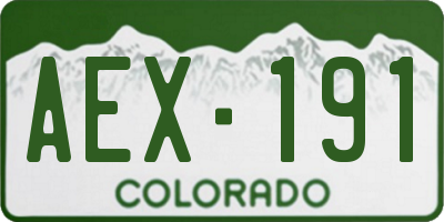 CO license plate AEX191