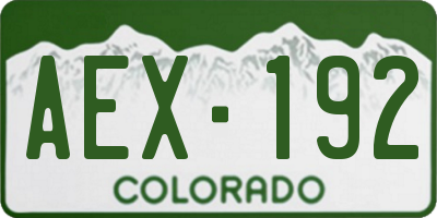 CO license plate AEX192
