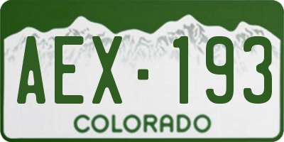 CO license plate AEX193