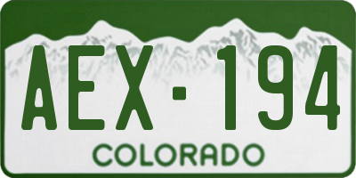 CO license plate AEX194