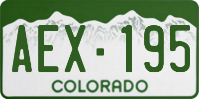 CO license plate AEX195
