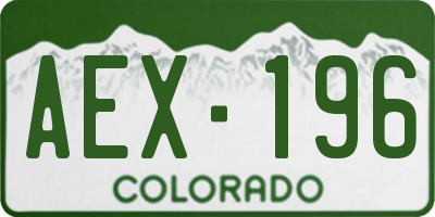 CO license plate AEX196