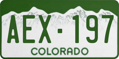 CO license plate AEX197