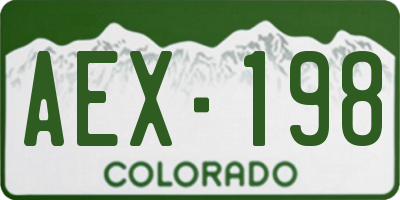 CO license plate AEX198