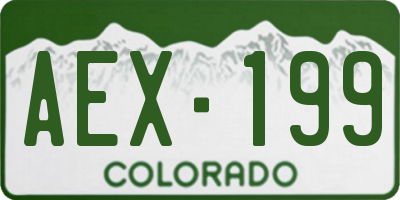CO license plate AEX199