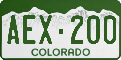 CO license plate AEX200
