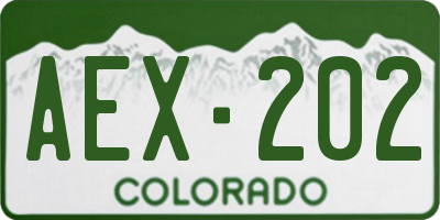 CO license plate AEX202
