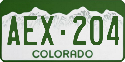 CO license plate AEX204