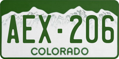 CO license plate AEX206