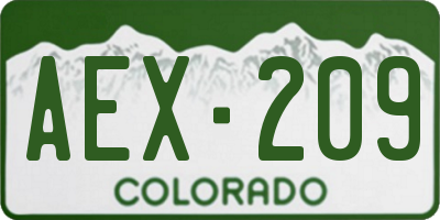 CO license plate AEX209