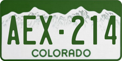 CO license plate AEX214