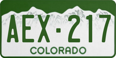 CO license plate AEX217