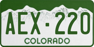CO license plate AEX220