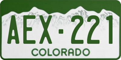 CO license plate AEX221