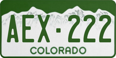 CO license plate AEX222