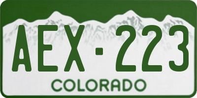 CO license plate AEX223