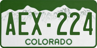 CO license plate AEX224