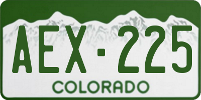 CO license plate AEX225