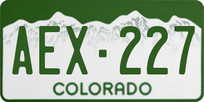 CO license plate AEX227