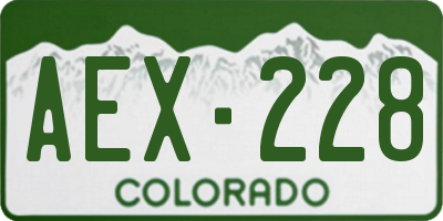 CO license plate AEX228
