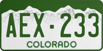 CO license plate AEX233