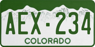 CO license plate AEX234