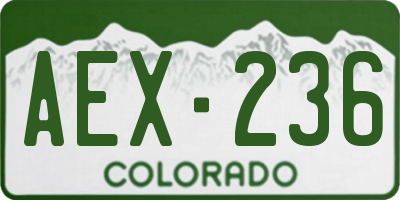 CO license plate AEX236