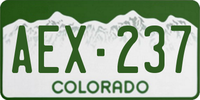 CO license plate AEX237