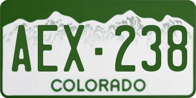 CO license plate AEX238