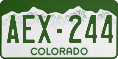 CO license plate AEX244