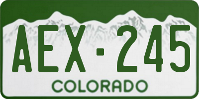 CO license plate AEX245