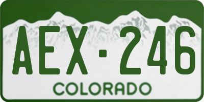 CO license plate AEX246